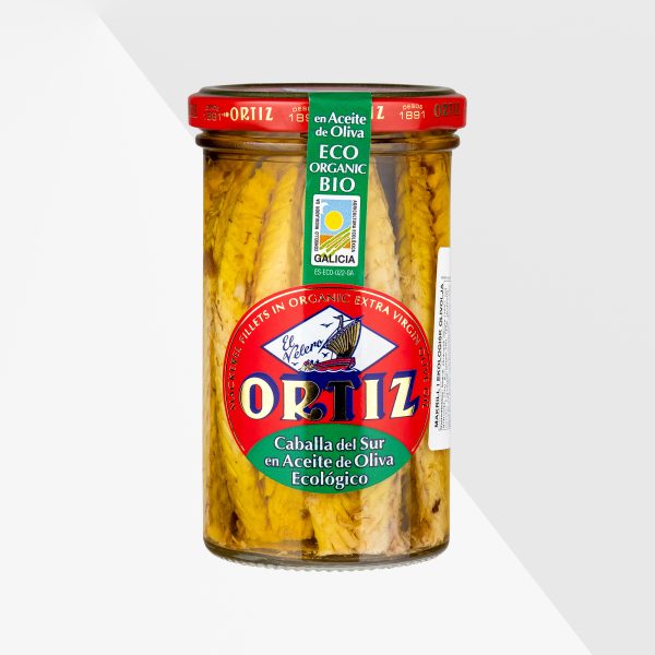 Ortiz Caballa makrill i ekologisk olivolja glas 250 g