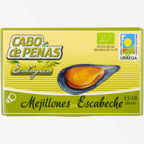 Cabo de Peñas Mejillones Escabeche musslor Ekologisk 111g