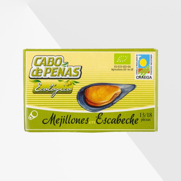 Cabo de Peñas Mejillones Escabeche musslor Ekologisk 111g