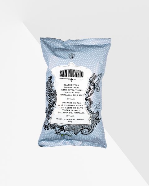 Chips San Nicasio Extra Virgin med svartpeppar 150 g