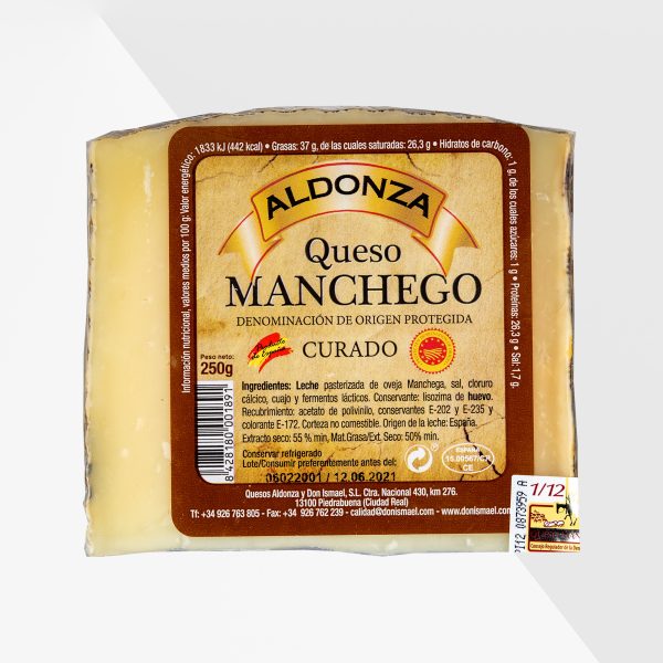 Aldonza Manchego Curado lagrad fårost 250 g