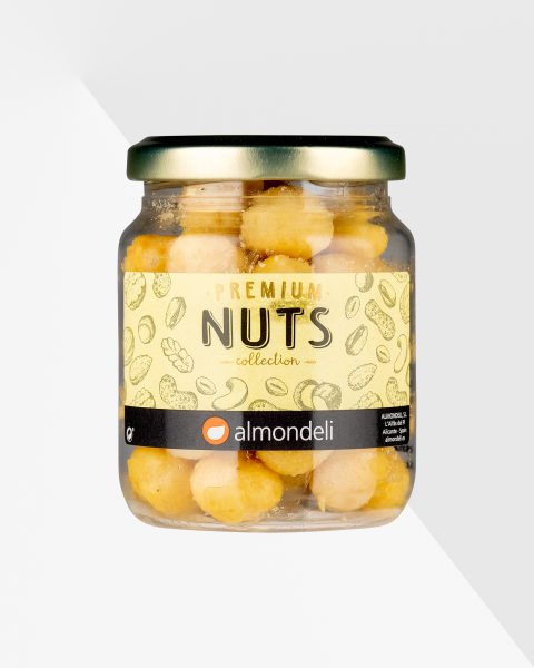 Almondeli Macadamianötter friterad burk 110 g