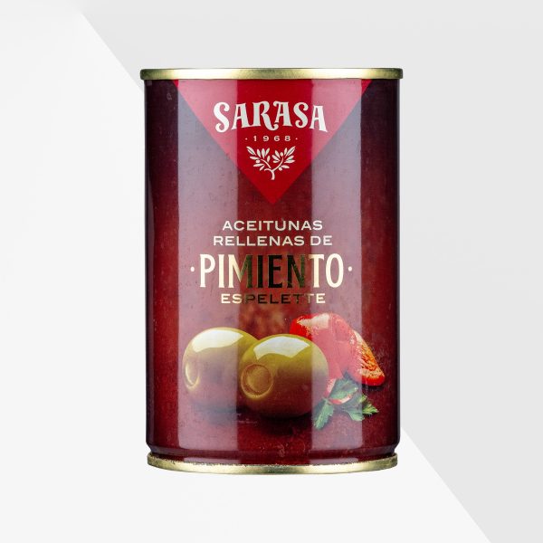 Sarasa manzanillaoliver utan kärna med espelettepeppar 300 g