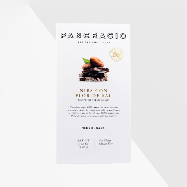 Pancracio mörk choklad med kakaonibs och flingsalt 64% 100 g