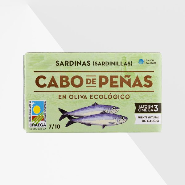 Cabo de Peñas Sardinillas små sardiner i ekologisk olivolja 85g