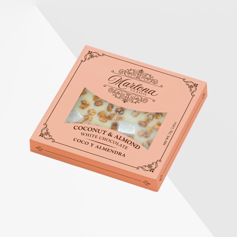 Marlona Vit choklad med karamelliserad mandel och kokos 75 g