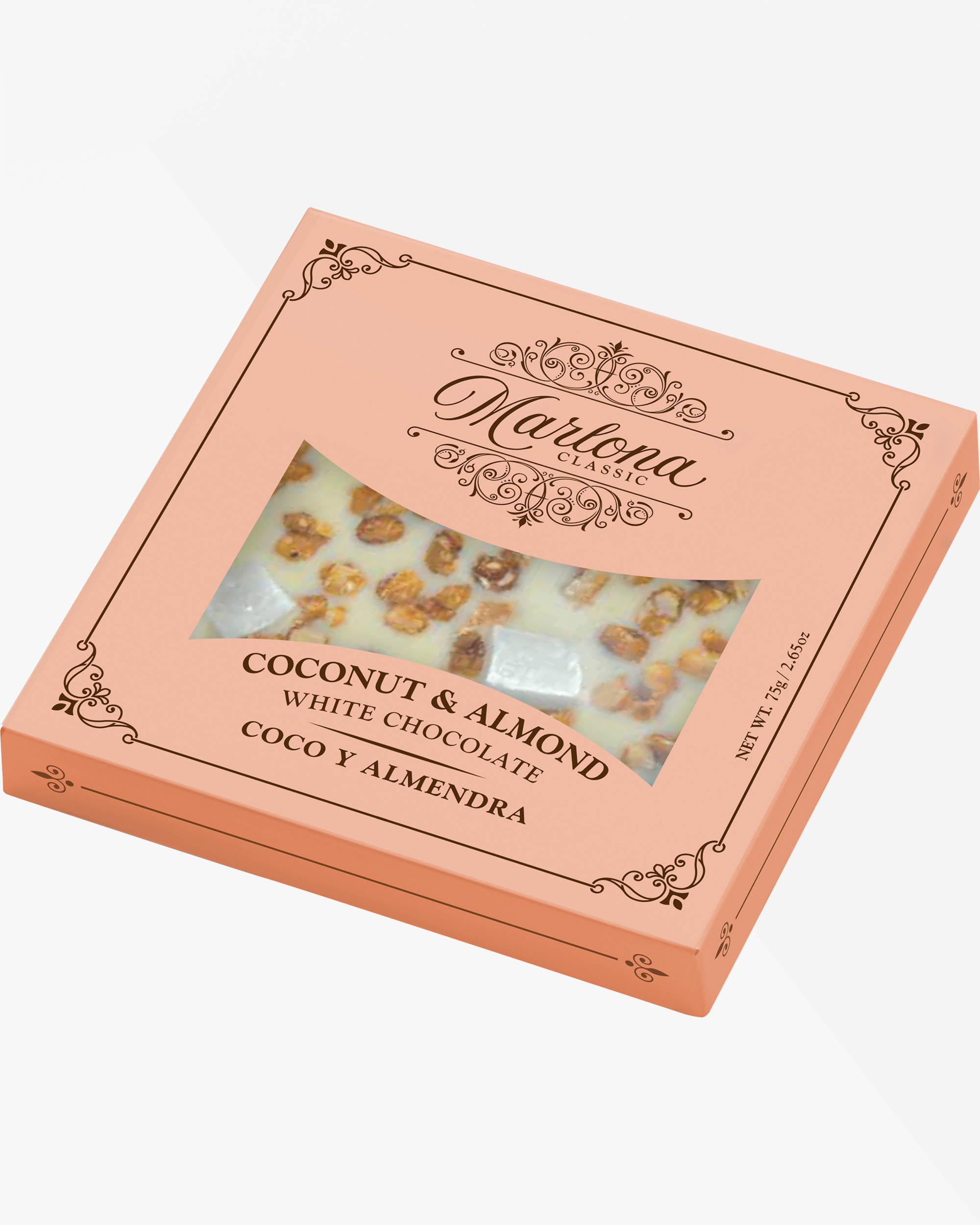 Marlona Vit choklad med karamelliserad mandel och kokos 75 g - Bild 2