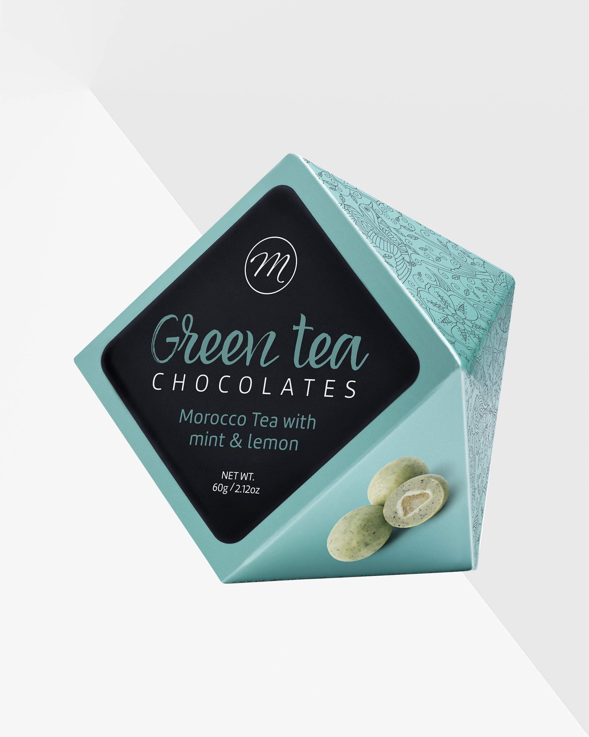 Marlona Vit choklad med grönt te, mynta, citron 60 g