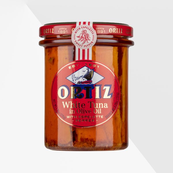 Ortiz Bonito del Norte vit tonfisk med Espelettepeppar glas 220 g