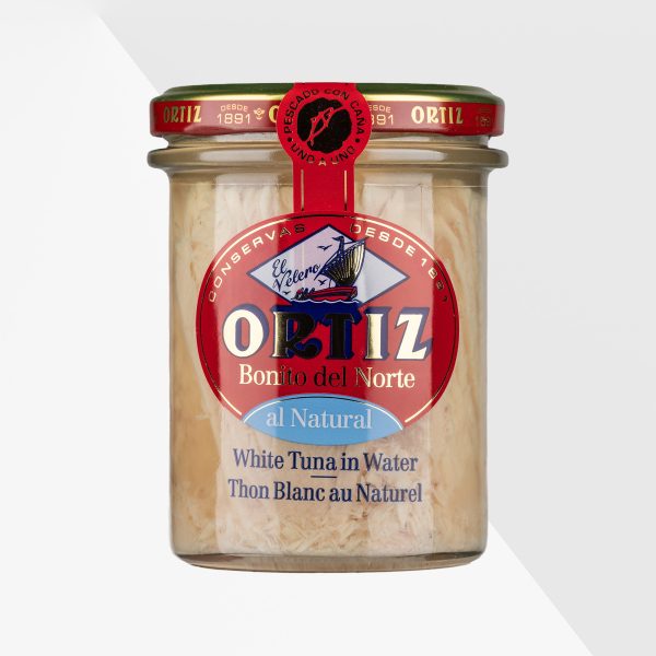 Ortiz Bonito del Norte vit tonfisk i vatten glas 214 g