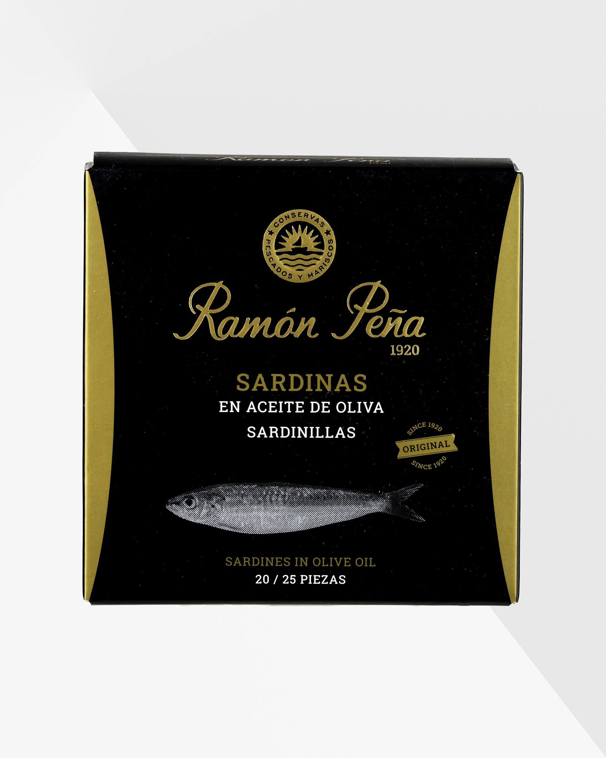 Ramón Peña sardiner i olivolja 130 g, konservburk med pappersomslag