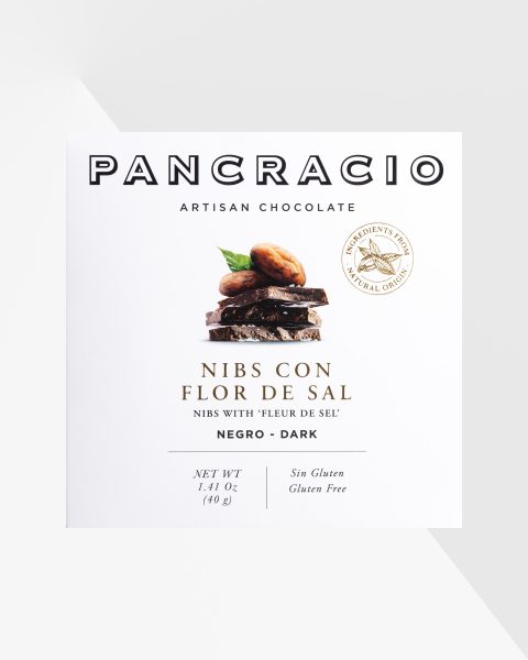 Pancracio Mörk choklad kakaonibs flingsalt 64% 40 g